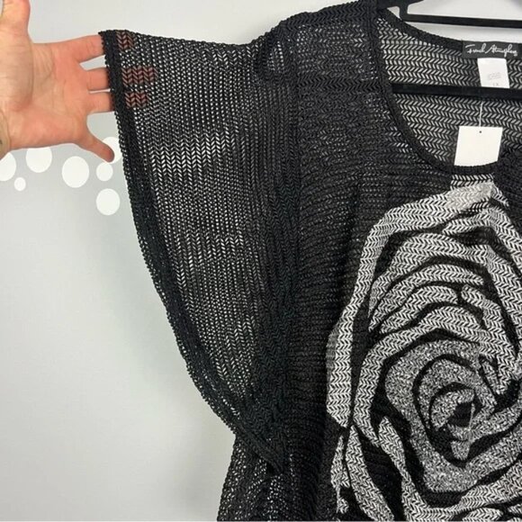 NWT French Atmosphere Sheer Floral Top Size 1X - Picture 3 of 6